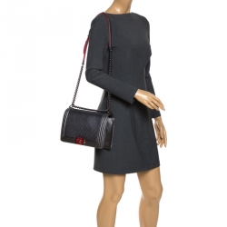 مملوكة مسبقًا Chanel Grey Cube Embossed Leather New Medium Boy Flap Bag