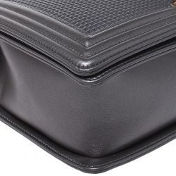 مملوكة مسبقًا Chanel Grey Cube Embossed Leather New Medium Boy Flap Bag