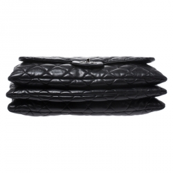 Pre Owned Chanel Black Soft Leather Maxi Accordion Flap Bag