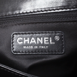 Pre Owned Chanel Black Soft Leather Maxi Accordion Flap Bag