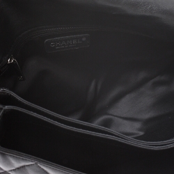 Pre Owned Chanel Black Soft Leather Maxi Accordion Flap Bag