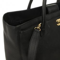 مملوكة مسبقًا Chanel Black Caviar Leather Cerf Executive Large Tote Bag
