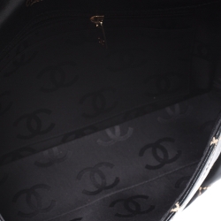 Pre Owned Chanel Black Quilted Leather Wild Stitch Surpique Flap Bag