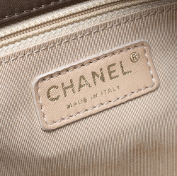 Pre Owned Chanel Metallic Bronze Quilted Leather CC Crown Tote