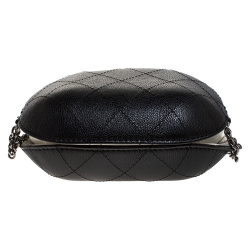Pre Owned Chanel Black/White Quilted Leather Small Gabrielle Bucket Bag