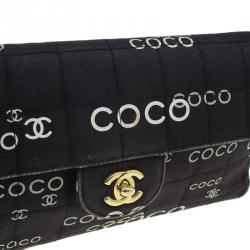 Pre Owned حقيبة شانيل شوكليت بار أيست-ويست كانفاس أسود