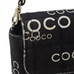 Pre Owned حقيبة شانيل شوكليت بار أيست-ويست كانفاس أسود