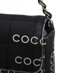 Pre Owned حقيبة شانيل شوكليت بار أيست-ويست كانفاس أسود