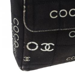 Pre Owned حقيبة شانيل شوكليت بار أيست-ويست كانفاس أسود