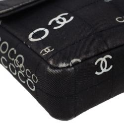 Pre Owned حقيبة شانيل شوكليت بار أيست-ويست كانفاس أسود