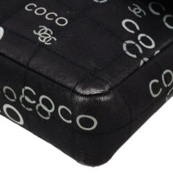 Pre Owned حقيبة شانيل شوكليت بار أيست-ويست كانفاس أسود