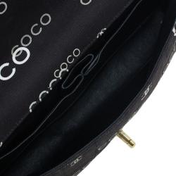 Pre Owned حقيبة شانيل شوكليت بار أيست-ويست كانفاس أسود