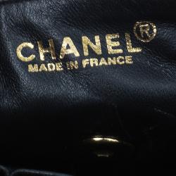 Pre Owned حقيبة شانيل شوكليت بار أيست-ويست كانفاس أسود