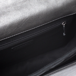 Pre Owned Chanel Metallic Grey/Black Iridescent Leather Paris Bombay Back To School Messenger Bag 