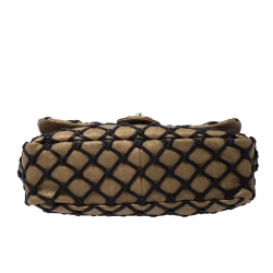 مملوكة مسبقًا Chanel Gold/Black Deer Leather Canebiers Jumbo Flap Bag