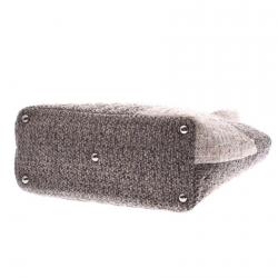 Pre Owned Chanel Grey Tweed Cambon Line Large Tote 
