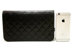 Pre Owned Chanel Black Quilted Leather Vintage Full Flap Bag