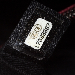 Pre Owned Chanel Metallic Red Caviar Leather Shopper Tote