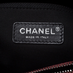 Pre Owned Chanel Metallic Red Caviar Leather Shopper Tote