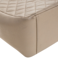 Pre Owned حقيبة يد شانيل "غراند شوبر" جلد كافيار مبطن بيج