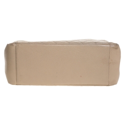 Pre Owned حقيبة يد شانيل "غراند شوبر" جلد كافيار مبطن بيج