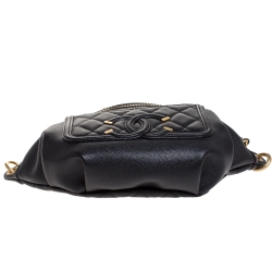 Pre Owned Chanel Black Caviar Leather Bi Classic Belt Bag