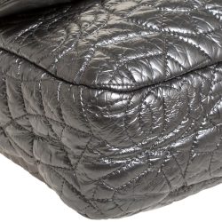 Pre Owned Chanel Metallic Grey Vinyl Rock in Moscow Flap Bag