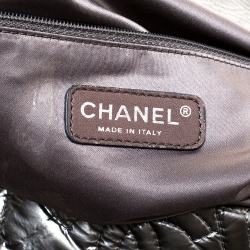 Pre Owned Chanel Metallic Grey Vinyl Rock in Moscow Flap Bag