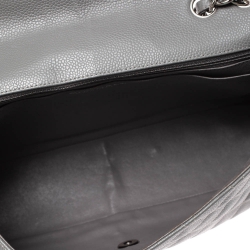 مملوكة مسبقًا Chanel Grey Quilted Caviar Leather Jumbo Classic Single Flap Bag