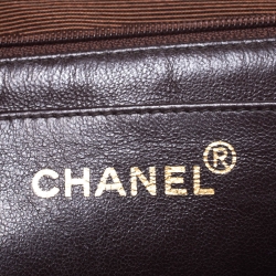 مملوكة مسبقًا حقيبة يد شانيل فينتدج كيلي جامبو جلد مبطن بنية