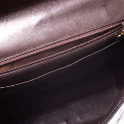 مملوكة مسبقًا حقيبة يد شانيل فينتدج كيلي جامبو جلد مبطن بنية