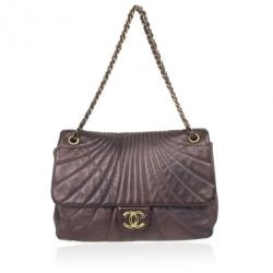 Pre Owned Chanel Metallic Lambskin Maxi Flap