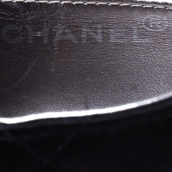 Pre Owned Chanel Black Quilted Satin Top Handle Bag