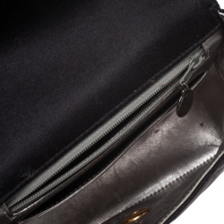 Pre Owned Chanel Black Quilted Satin Top Handle Bag