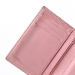 Chanel Pink Caviar Leather Small Bifold Wallet 