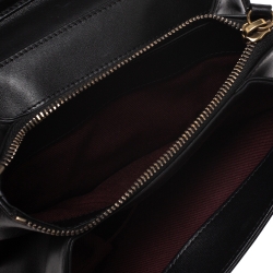 Pre Owned Chanel Black Quilted Leather Enamel Top Handle Bag