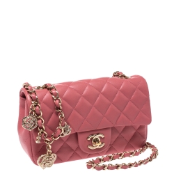 Chanel Pink Leather New Mini Classic Flap Bag