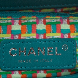 Chanel Turquoise Quilted Rubber Coco Rain Flap Bag 