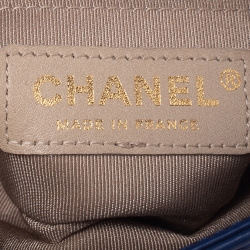 Chanel Blue Woven Leather Mini Boy Flap Bag