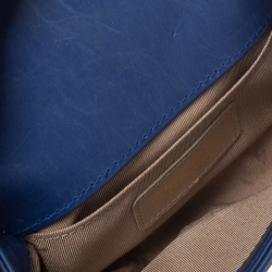 Chanel Blue Woven Leather Mini Boy Flap Bag