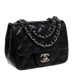 Chanel Black Quilted Leather Mini Classic Flap Bag