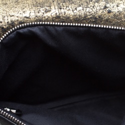 مملوكة مسبقًا حقيبة كلتش شانيل "مينيرال نايتس" سلسلة جلد أسود و ذهبي