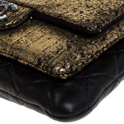 مملوكة مسبقًا حقيبة كلتش شانيل "مينيرال نايتس" سلسلة جلد أسود و ذهبي