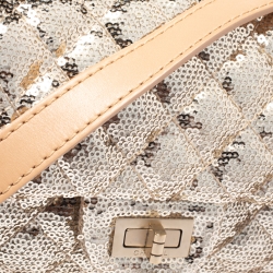 Pre Owned Chanel Metallic Gold Sequin Mini Reissue Bag