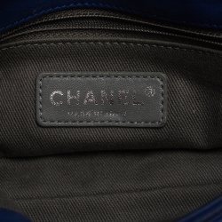 Pre Owned Chanel Electric Blue Diamond Stitch Leather Mini Flap Bag