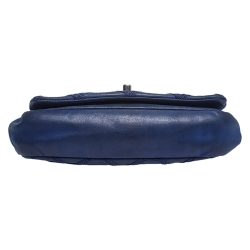 Pre Owned Chanel Electric Blue Diamond Stitch Leather Mini Flap Bag