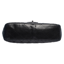Pre Owned Chanel Black Quilted Leather Jumbo Classic Single Flap Bag