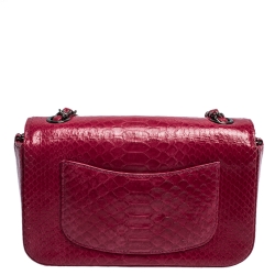 مملوكة مسبقًا Chanel Fuchsia Python Small Classic Single Flap Bag