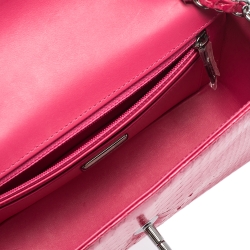 مملوكة مسبقًا Chanel Fuchsia Python Small Classic Single Flap Bag