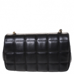 Pre Owned Chanel Black Chocolate Quilted Leather Flap Bag